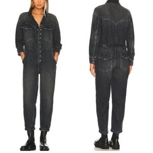 We The Free Dark Denim Overalls Size Medium